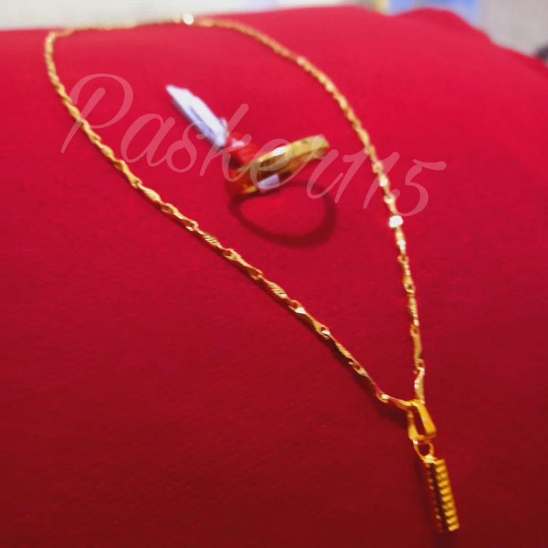 kalung liontin motif lintir free cincin emas kadar muda asli titanium