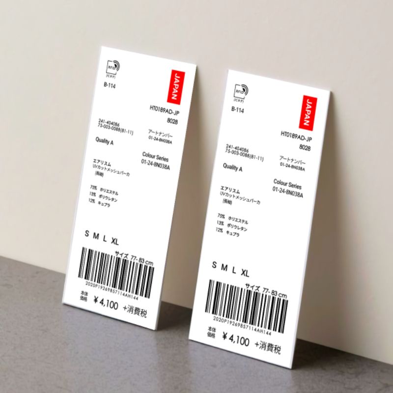 Label 9. Hang tag label.