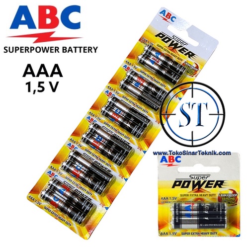 12 Pcs Baterai ABC Super Power AAA 1 Renceng isi 12pcs Battery A3 Batere Batre isi 12pcs