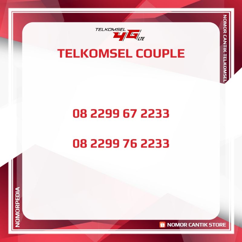 SIMPATI LOOP 4G COUPLE CANTIK RAPI | NOMOR TELKOMSEL Kartu Perdana Nomer Murah Non 10 Digit