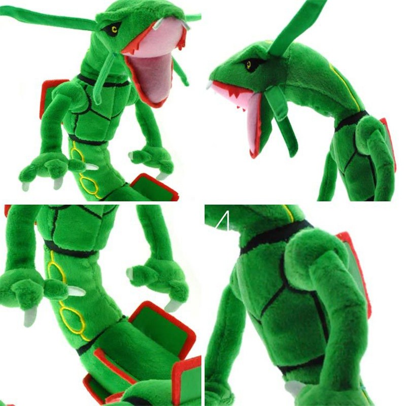 &lt; Tersedia &gt; Mainan Boneka Plush Naga Pokemon Panjang 80CM Hitam Dan Hijau Rayquaza Boneka Anak Hadiah Ulang Tahun Terbaik