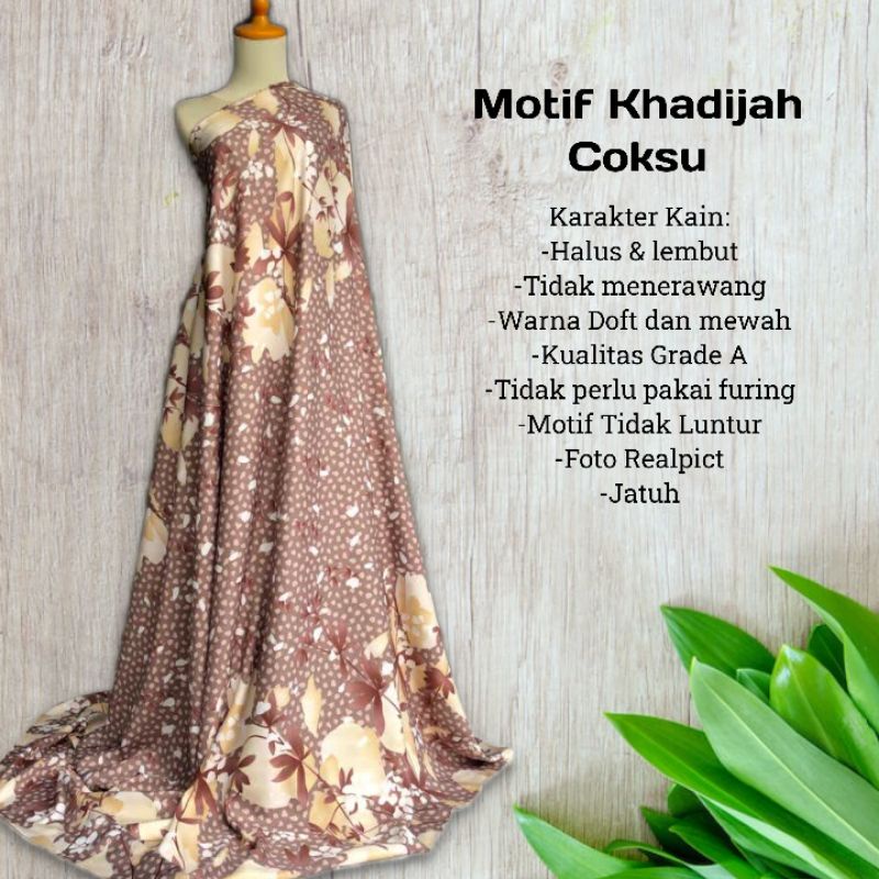 Kain Maxmara Silk Motif Bunga Khadijah harga per setengah meter