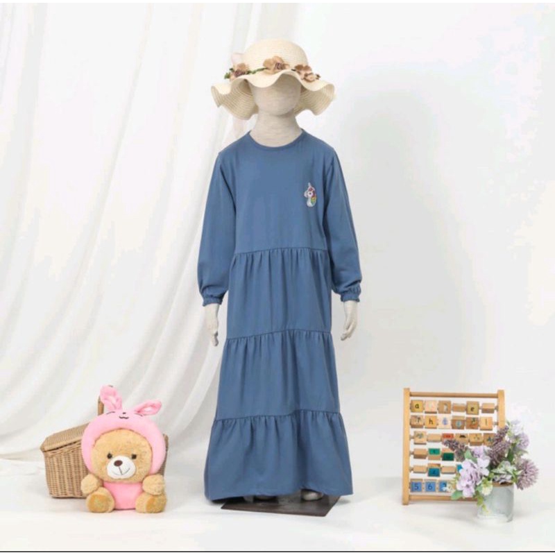 Gamis Anak Perempuan Bordir Hula Pop