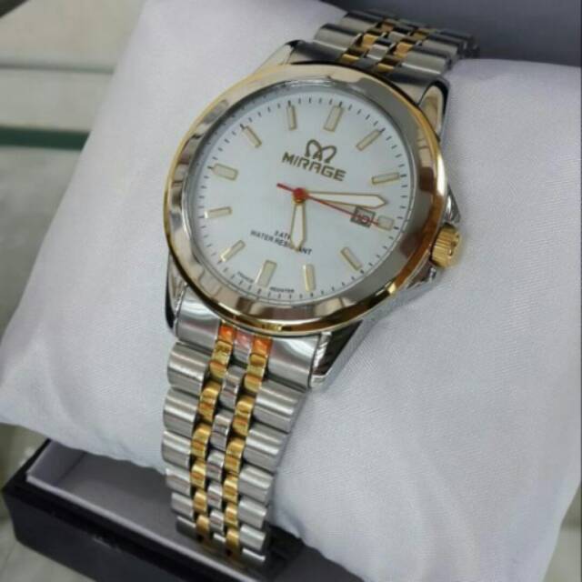 JAM TANGAN PRIA/COWOK MIRAGE RANTAI KOMBINASI ORIGINAL ANTI AIR ELEGANT HARGA BERSAHABAT...