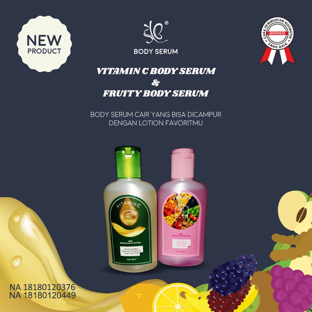 WATER BODY SERUM VITAMIN C by syb ( HIJAU ) / body serum cair