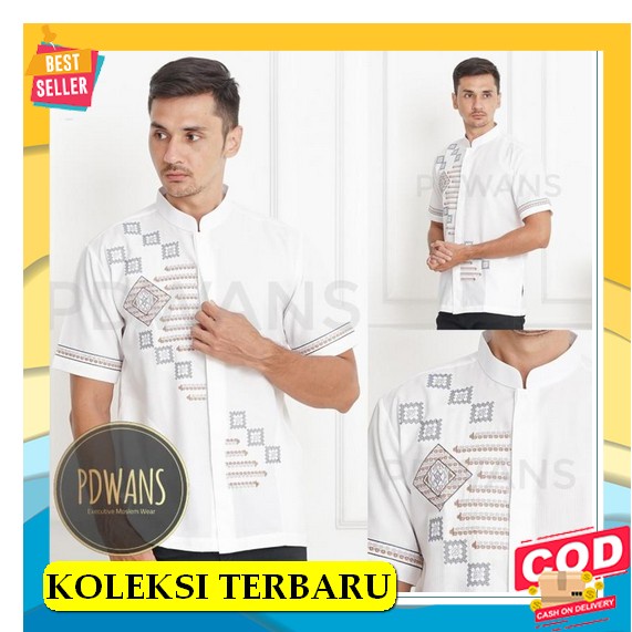 Baju Koko Lengan Pendek Remaja Dewasa Laki Laki Gusazmi Habaib Kurta Pakistan Putih Turki Indonesia 