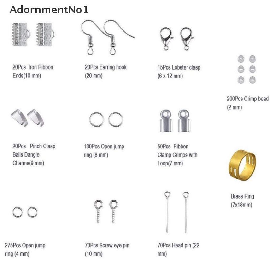 (AdornmentNo1) Set Kait Lobster + Cincin + Anting + Kait Gantung Untuk Aksesoris Perhiasan DIY