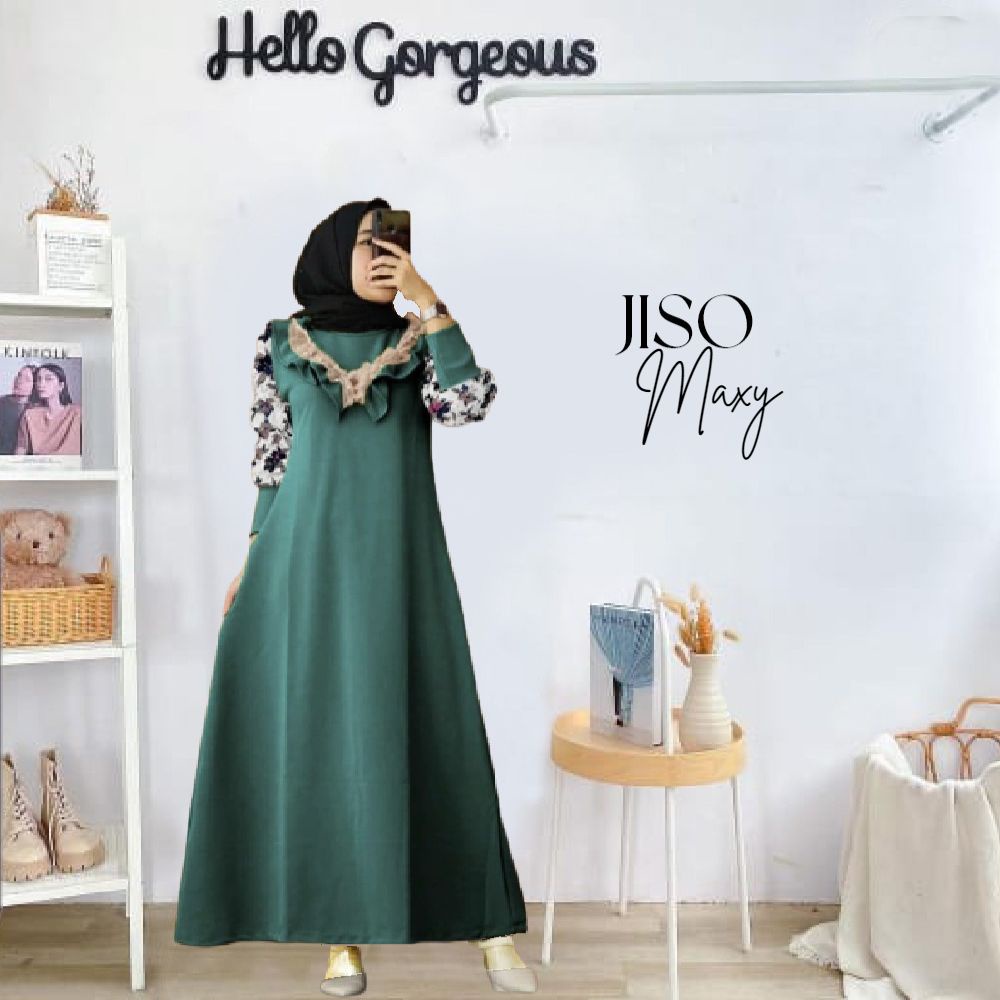 PAKAIAN DRESS WANITA MAXI JISO DMR