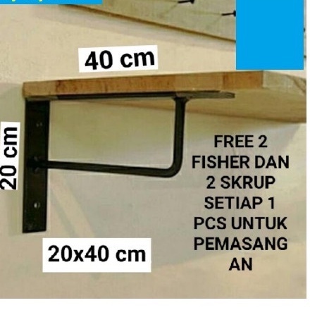 Rak Pot Bunga Besi Siku L Hambalan Breket Rak Dinding Rak Buku Gantung