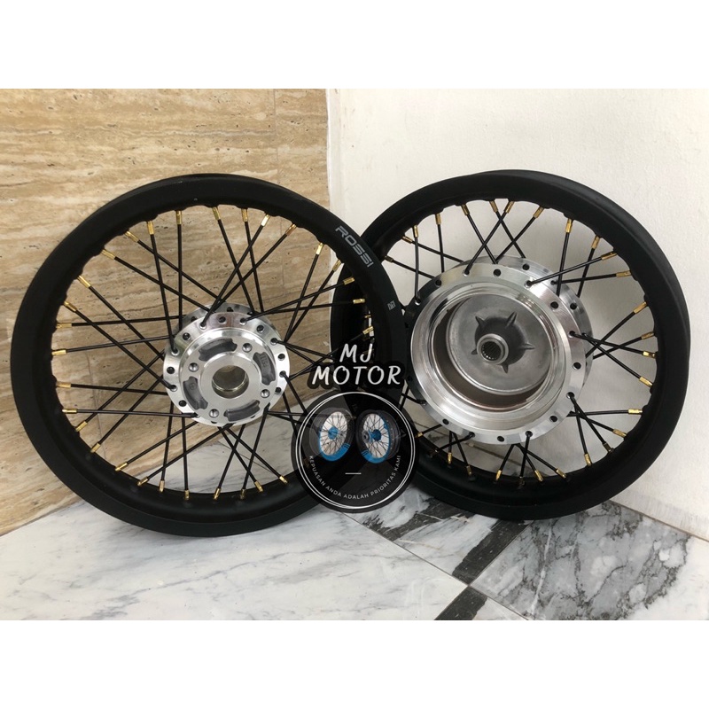 Velg Sepaket Ring 14 Tapak Lebar Jari Jari Cakram Depan Motor Mio Xeon M3 Beat Vario Scoopy Fino Aer