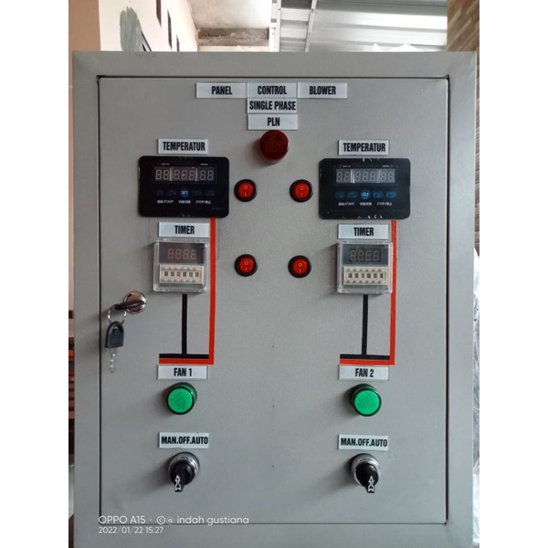 panel blower kandang ayam,1 phase,1 blower lantai atas,1 blower lantai bawah, alrm PLN mati