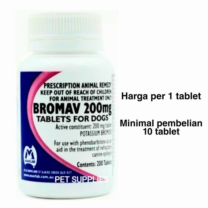------] BROMAV 200 MG - obat epilepsi dan kejang khusus anjing - harga 1 tab