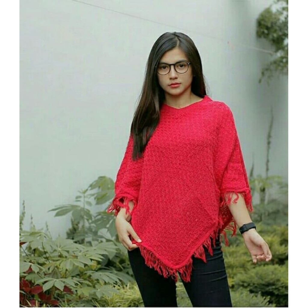 [Ponco salak RO] Blouse Wanita Rajut Varian Warna