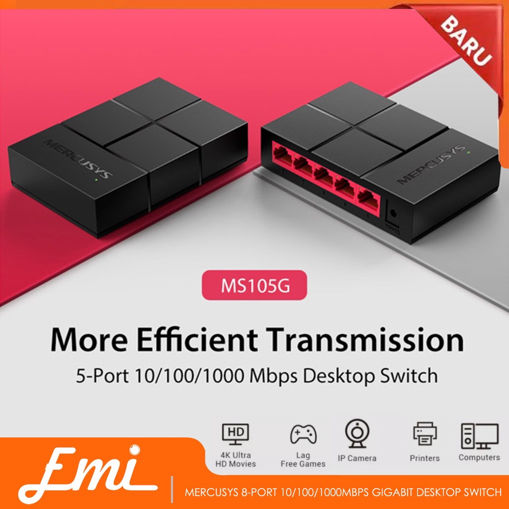 Mercusys 5-Port 10/100/1000Mbps Gigabit Desktop Switch Internet