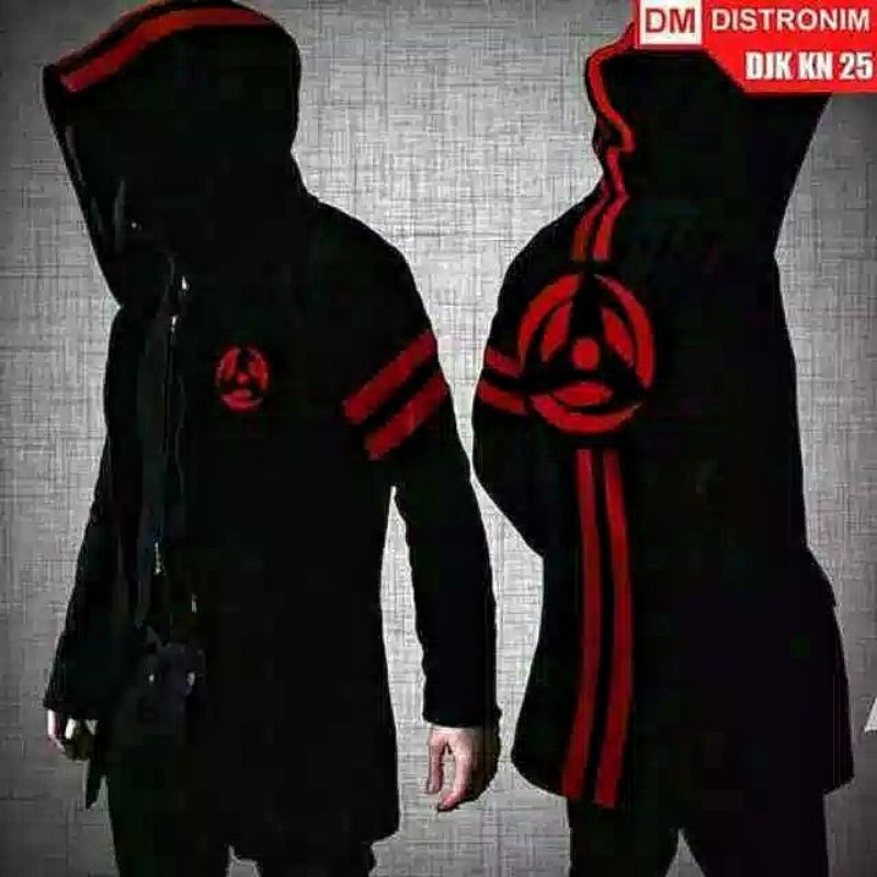 JAKET JUBAH SWEATER HOODIE PRIA-WANITA WIBU ANIME NARUTO SHARINGAN UCHIHA ITACHI UCHIHA SASUKE COOSP
