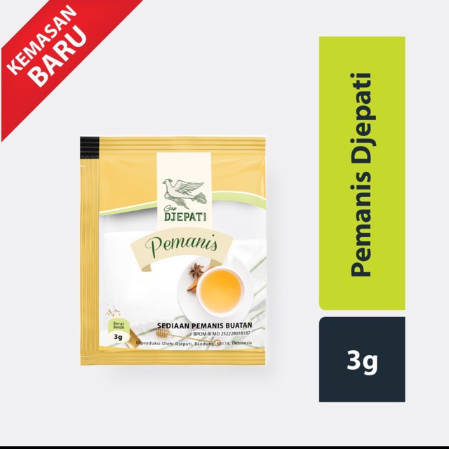 

Pemanis cap ‘Djepati’ 3 gram ( 1 pak isi 10 sachet )