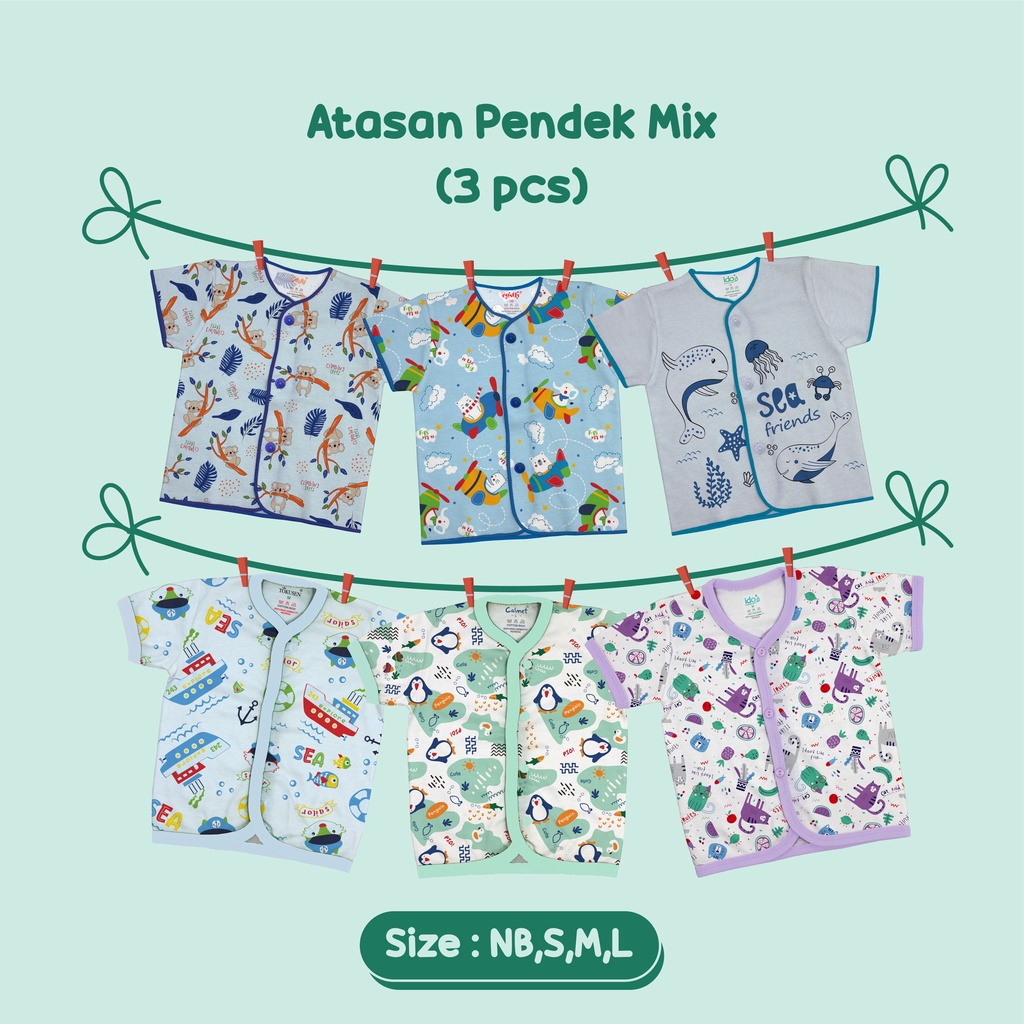 Tokusen Atasan Baju Bayi Mix (3 Pcs)-1