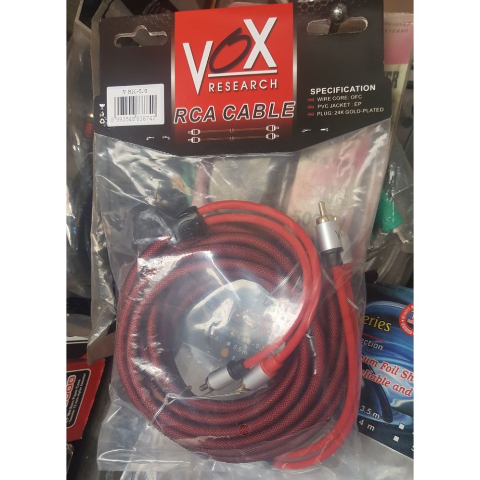 KABEL RCA VOX 5 METER/ JO G-75 KABEL RCA AUDIO MOBIL VOX 5 METER