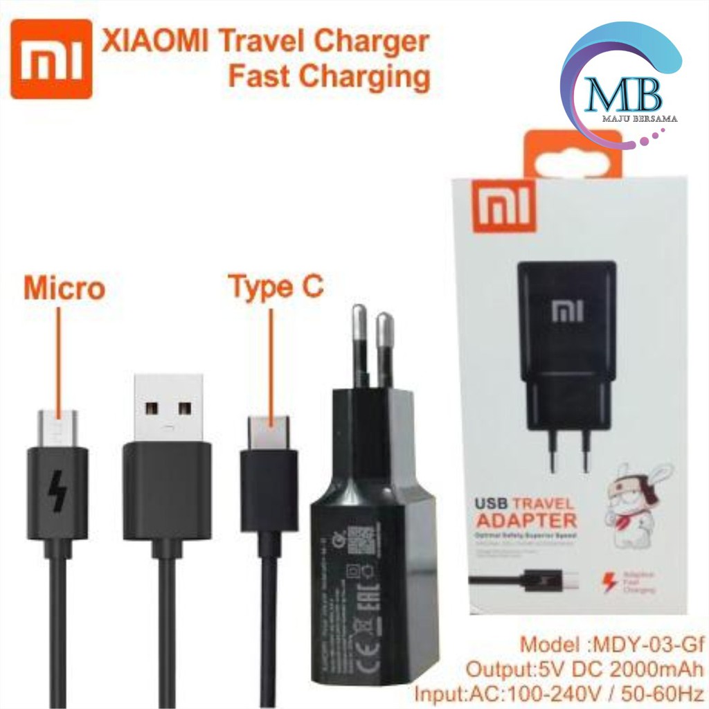 BM054 Cashan charger xiaomi original 2A Fast Charging MDY-03-GF TIPE C MI4C MI5C REDMI 9 9a 9c NOTE8 MB635