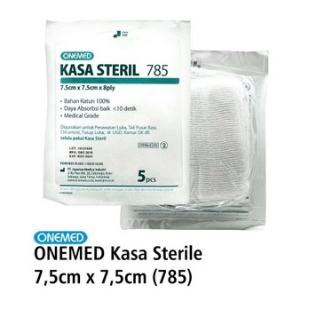 Kasa Steril 785 Onemed 7,5x7,5Cm 8 Ply Isi 5 Pcs /  Box