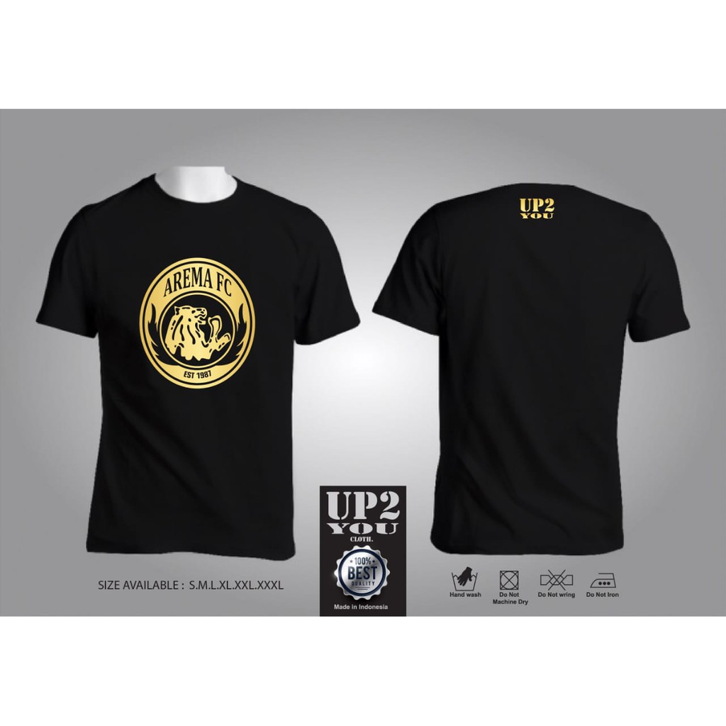 (UP2YOU ORIGINAL T-SHIRT) KAOS AREMA INDONESIA BLACKGOLD - PREMIUM &amp; EXCLUSIVE