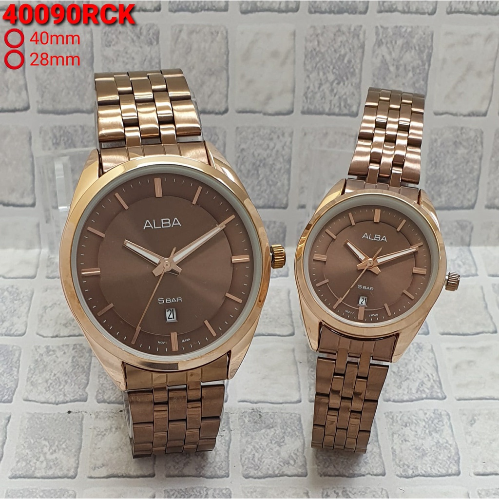 JAM TANGAN CEWEK/COWOK ALBA RANTAI/JAM TANGAN COUPLE ALBA RANTAI STAINLES STEEL/