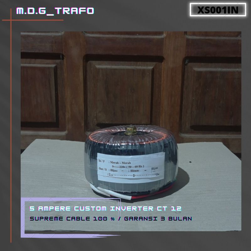 trafo toroid donat 5A CT 12v inverter murni