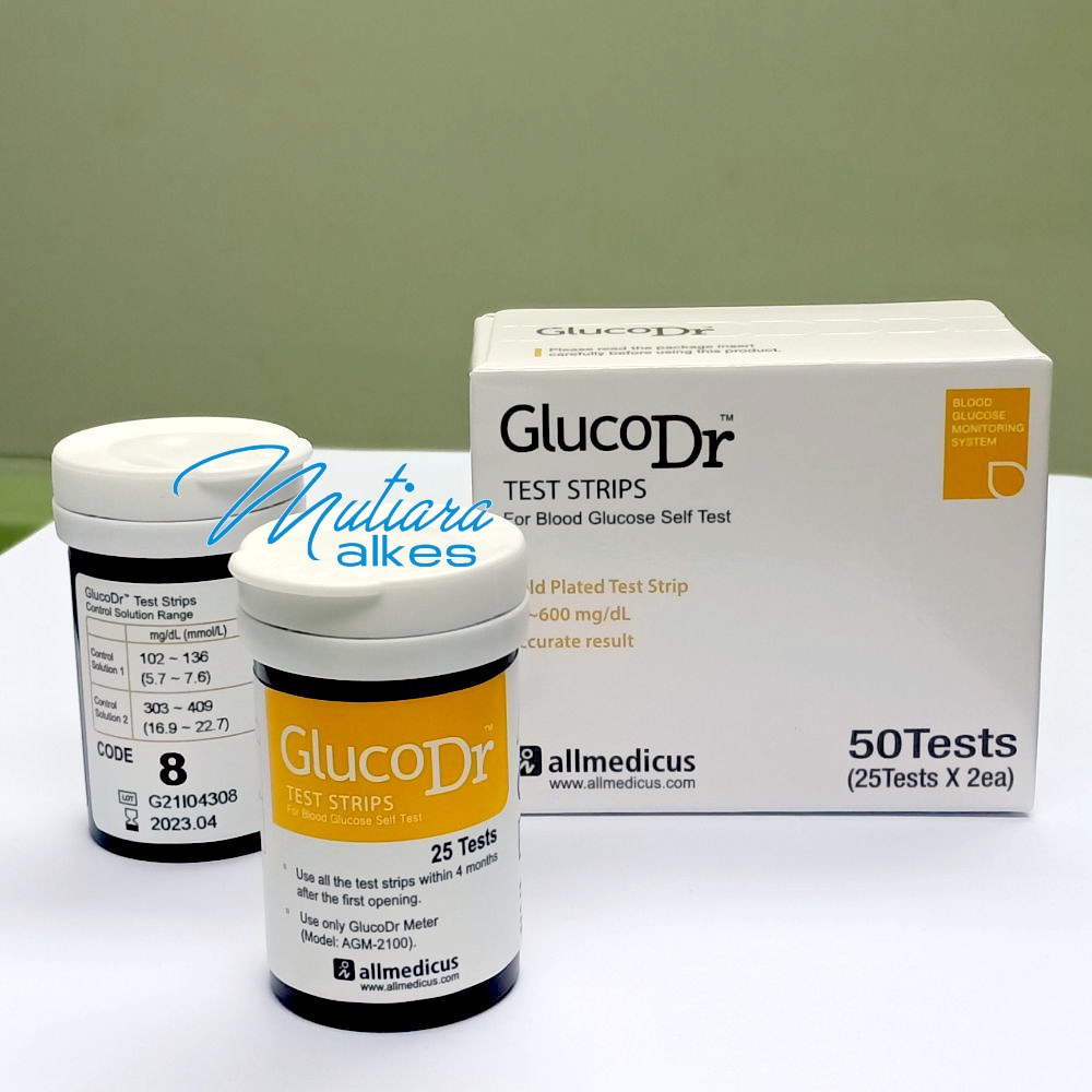 (MUTIARA ALKES) Strip GlucoDr / Gluco Dr Biosensor - Code 8