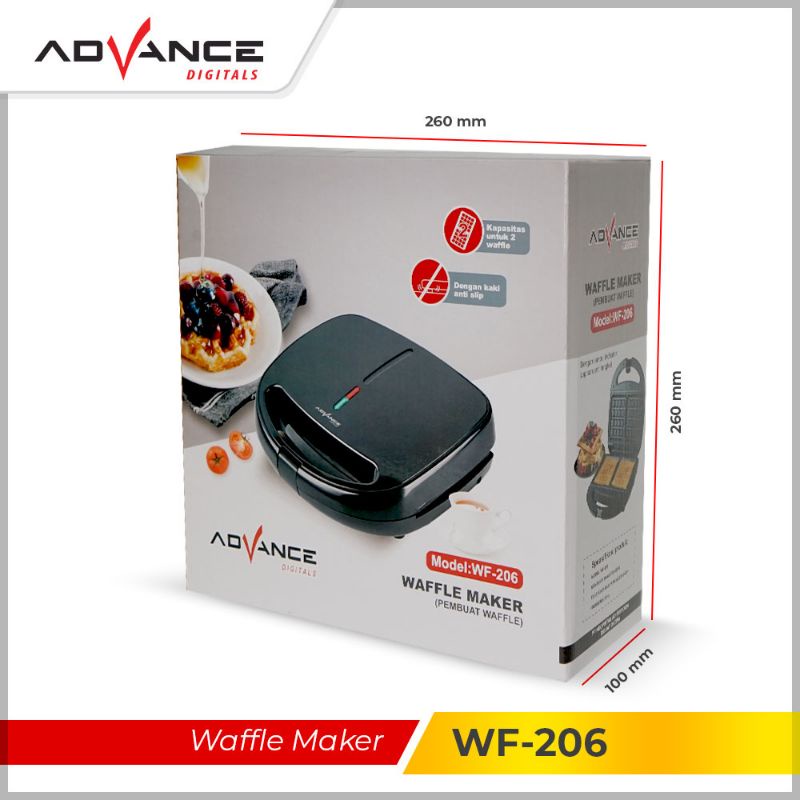 Advance Pemanggang Roti Waffle 2 Lapis / Waffle Maker WF 206