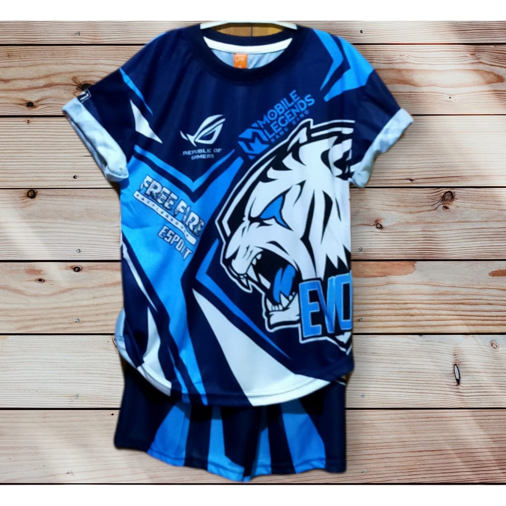 Setelan  Baju  Anak  FREE FIRE  Evos / Baju Gaming RRQ/Setelan Baju Anak Laki- Laki FREE FIRE