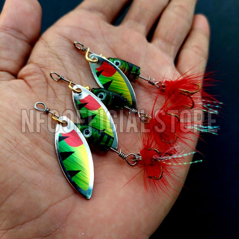 Inline spinner kepala ikan 4,5 cm 7 gram Best killer action