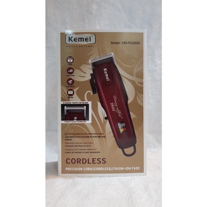 KEMEI Alat Cukur Rambut / Alat Cukur Elektrik /KEMEI KM-2600 Hair Clipper Cordless