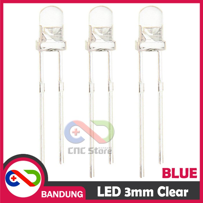 10PCS LED 3MM F3 SUPER BRIGHT BLUE BIRU CLEAR