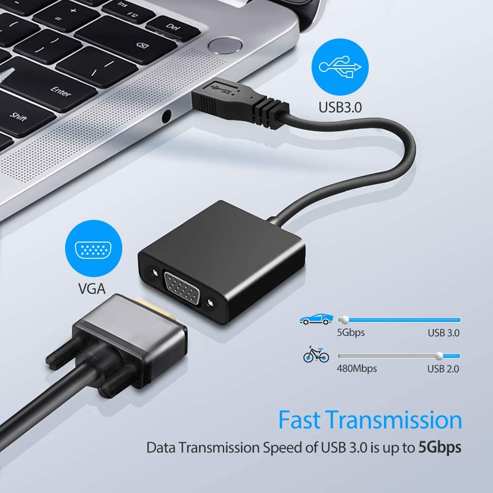 U3V | CONVERTER USB 3.0 MALE TO VGA FEMALE CENTRO