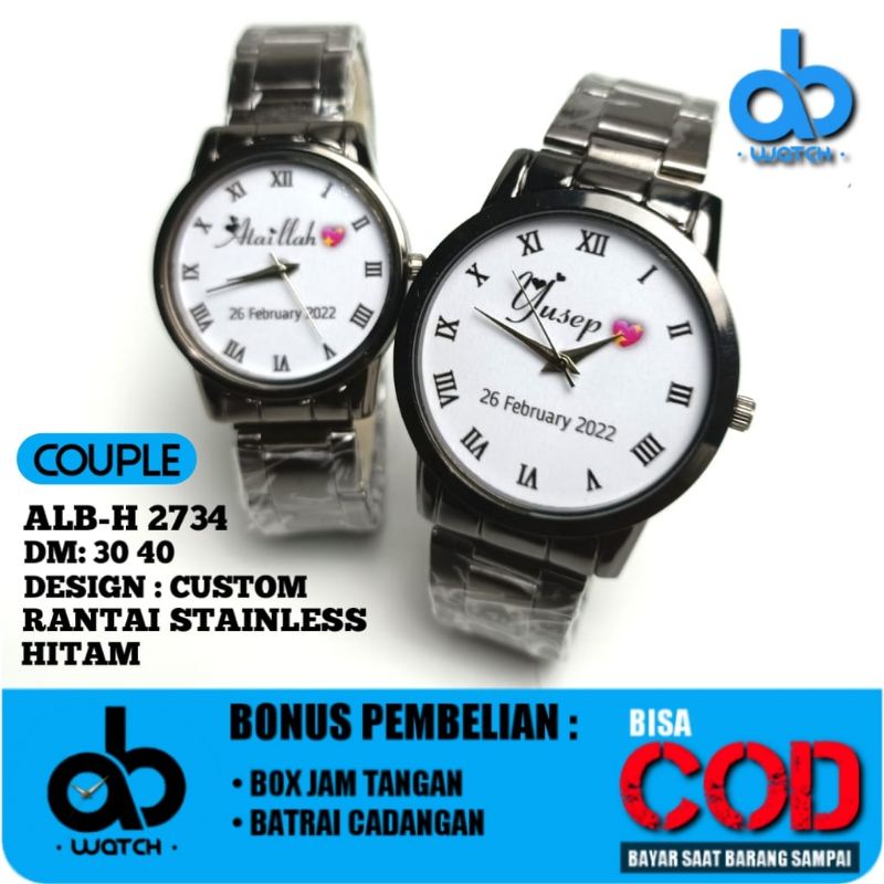 JAM TANGAN COSTOM BISA REQUEST DESAIN | FREE BOX DAN BATERAI CADANGAN