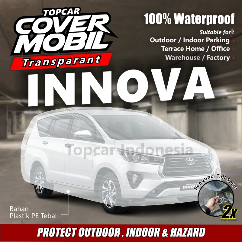 Cover Mobil Transparan Toyota Innova Reborn Lama Venturer Plastik Tebal Plastik Waterproof Outdoor Indoor Part Mobil  Aksesoris Exterior Selimut Pelindung Anti Air