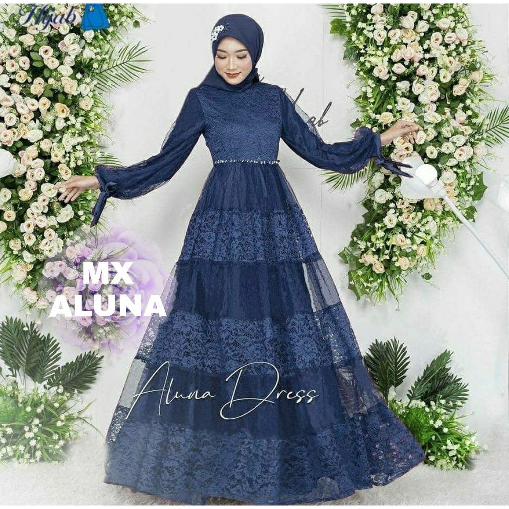 MX ALUNA GAMIS FASHION WANITA / PESTA / GOOD QUALITY