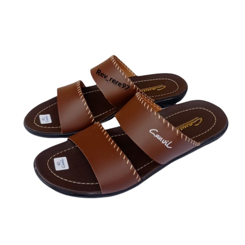 Sandal Kulit Pria - Sandal Slide Pria - Sandal Pria -  Sandal Slop Pria -  Sandal Casual Pria