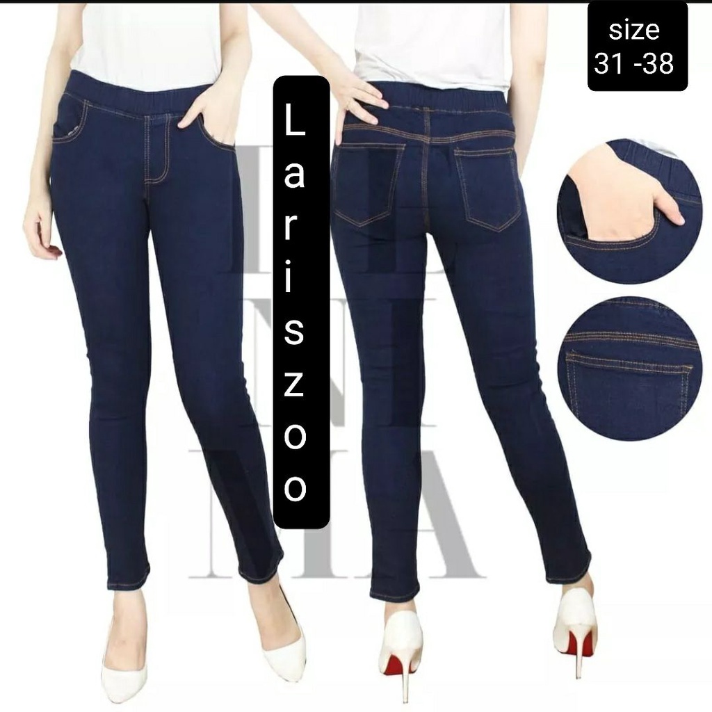 Celana jegging Jeans Pinggang Karet Terbaru Skinny