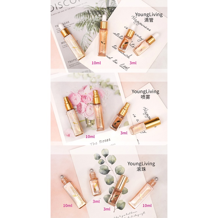 Botol kaca square pipet roll on spray premium gold essential oil aroma terapi parfum mewah