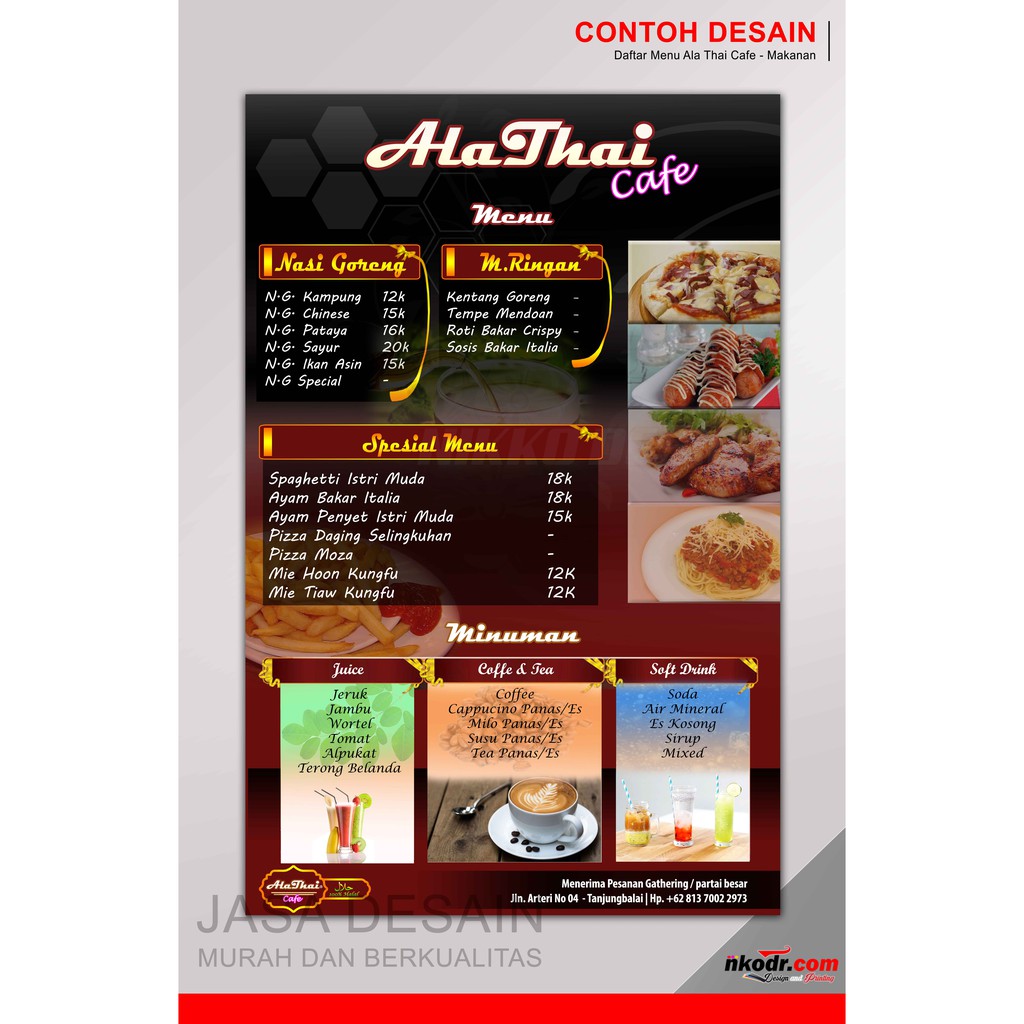 Desain Buku  Menu  Cafe Dunia Sosial