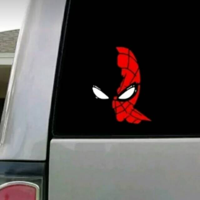 Stiker spiderman kaca mobil belakang keren