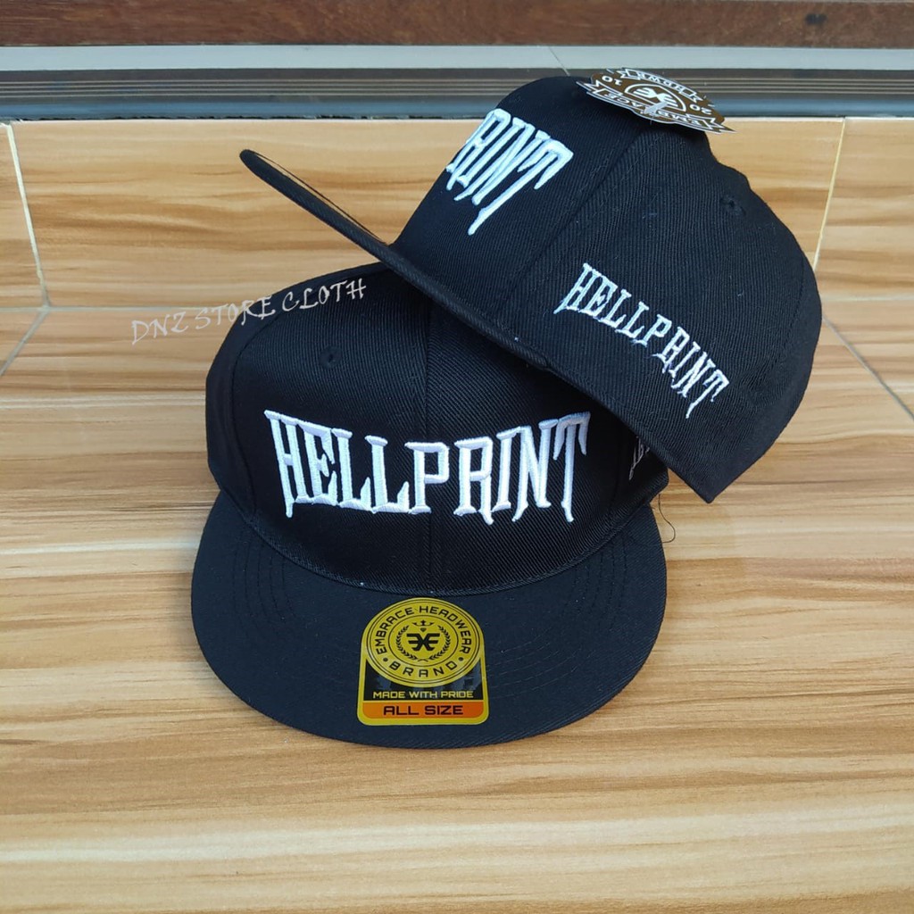 Topi HELLPRINT snapback bordir snapback hiphop