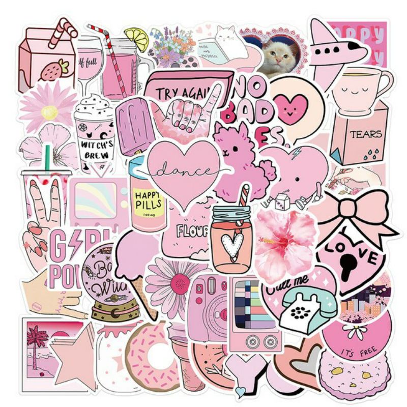 

Stiker Pack Pink Color Style 260103- Stiker Aesthetic Keren Imut Laptop, Aksesoris Hp, Anti Air, Motif, Helm, Tumbler, Koper, Kulkas
