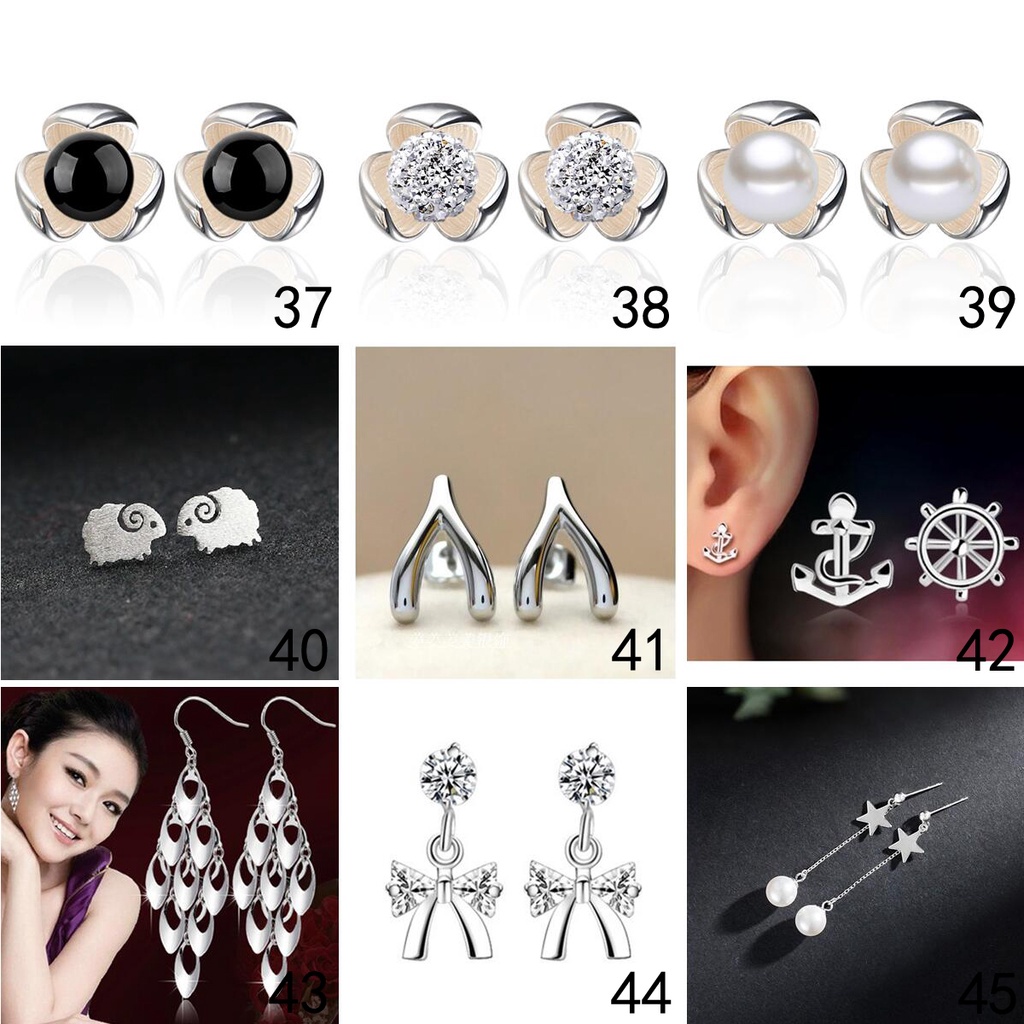 925 anting-anting perak murni, Busana sederhana, Anting-Anting wanita, Perhiasan Fashion Korea, Aksesoris telinga ED004