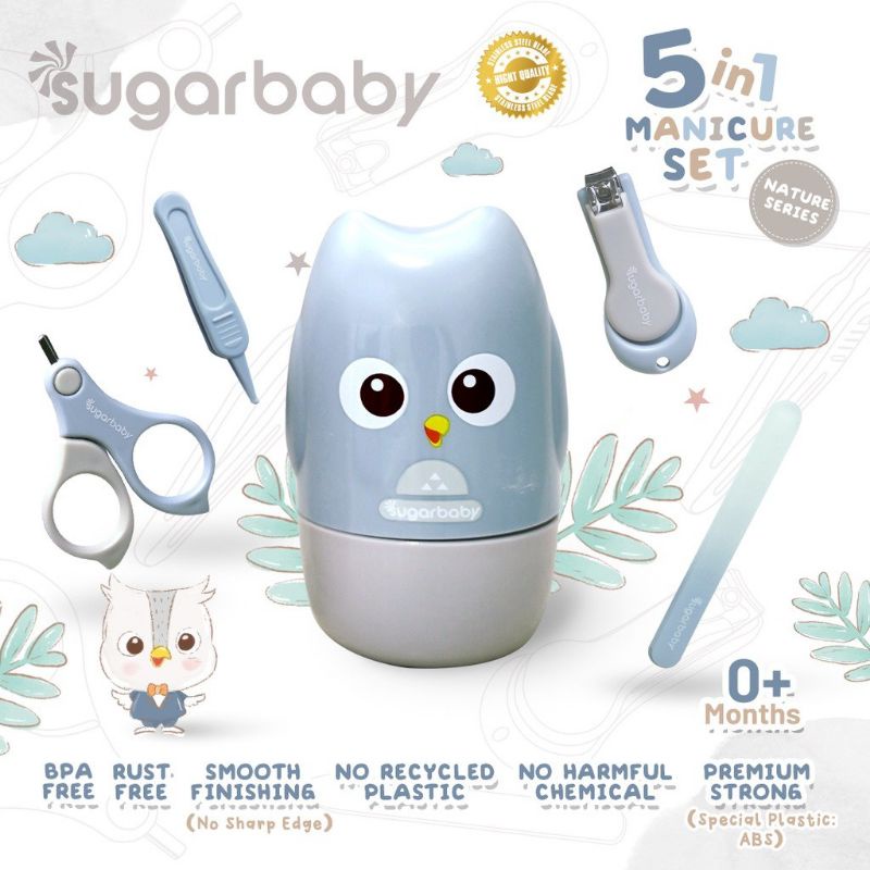 PERLENGKAPAN GUNTING KUKU BAYI - 5in1 MANICURE SET SUGARBABY / NAIL CLIPPERS - GUNTING KUKU BAYI SUGARBABY