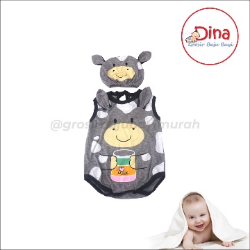 1 SET jumper + topi bayi karakter 1-12 bulan