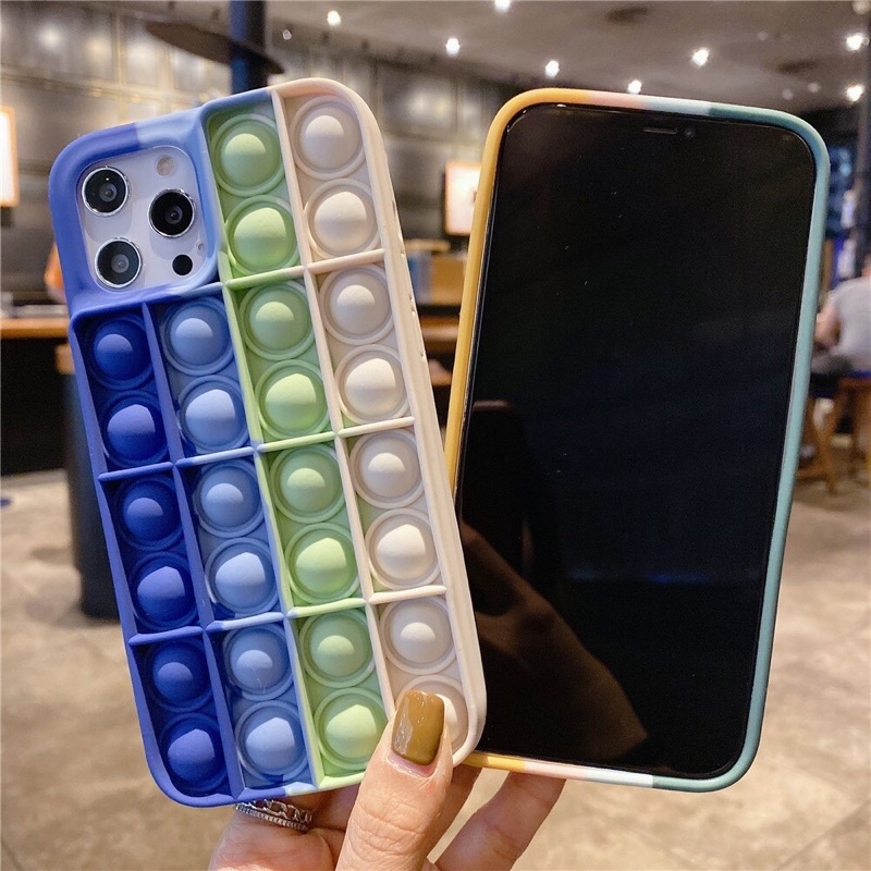 PROMO CASE POP IT IPHONE 6 7 8 7+ 8+ XR X XS MAX 11 12 PRO MAX MINI SILIKON BUBLE TREN