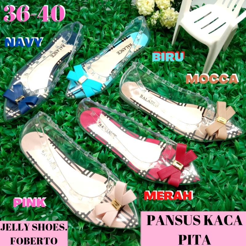 (COD) SPATU SEPATU JELLY SHOES JELLYSHOES PANSUS KACA PITA CEWE CEWEK WANITA IMPOR IMPORT KOREA MURA