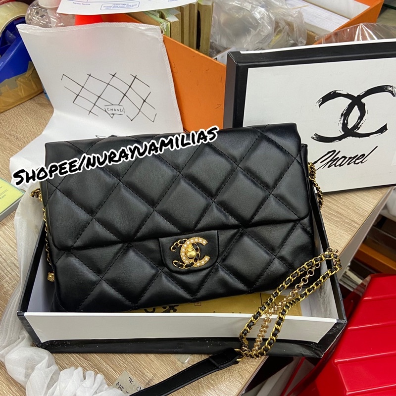 Tas wanita Chanel Free box import premium sling bag wanita chanel tas selempang wanita branded